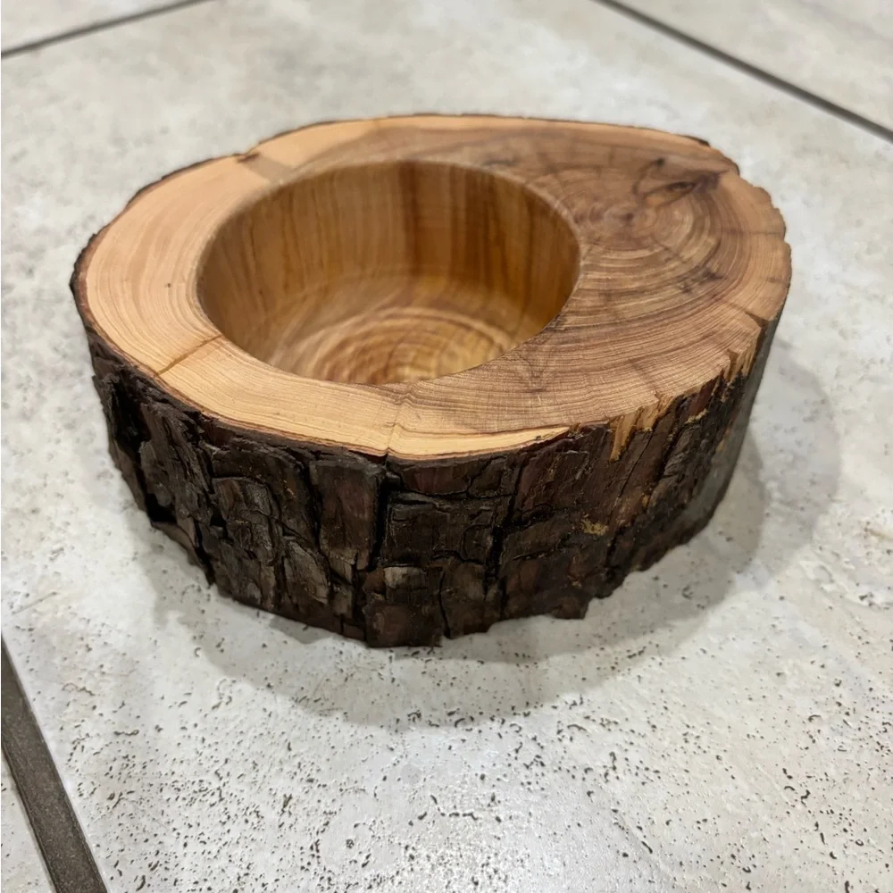 Rustic Handmade Wooden Catch-All Bowl - Picture 1 of 6